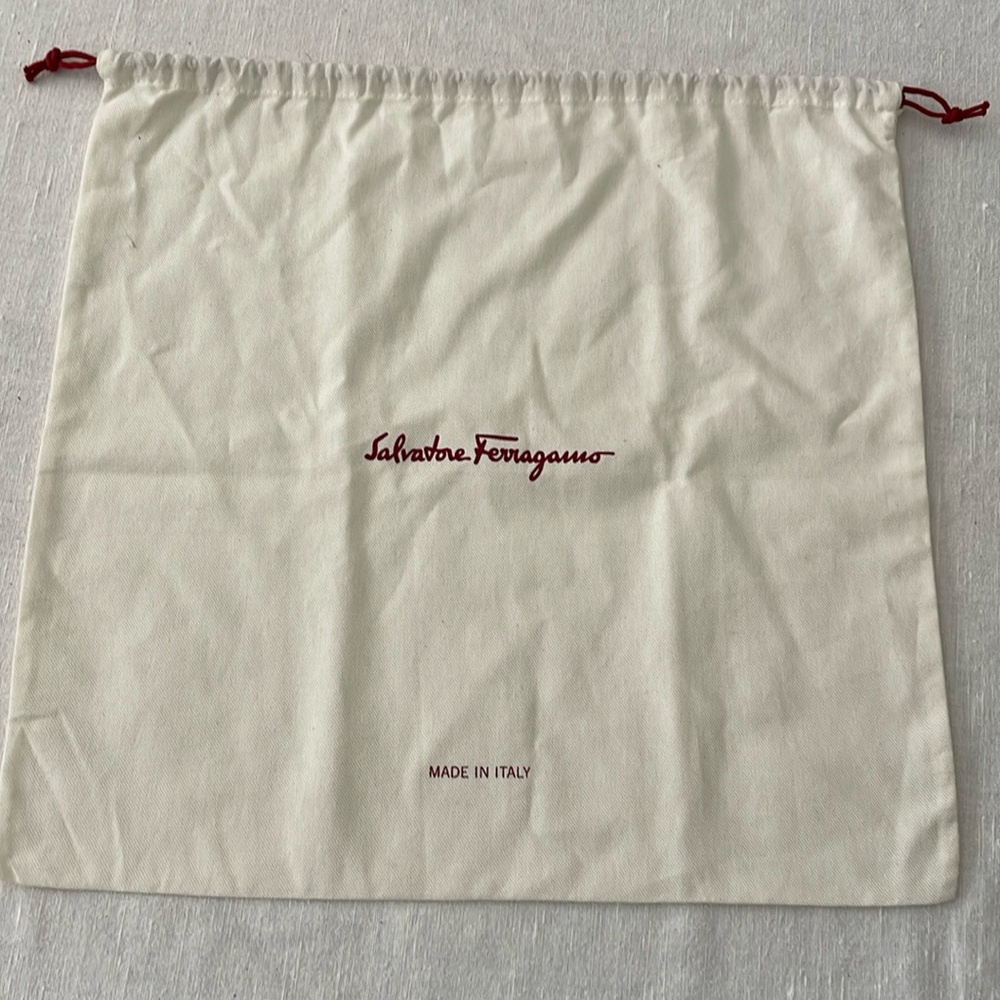 Salvatore Ferragamo Cream Storage Drawstring Bag